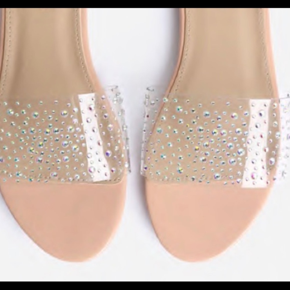 Rhinestone slide in sandal